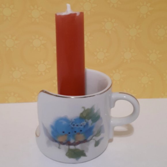 Bluebirds Candle Holder Designers Collection Vintage Candleholder - Picture 5 of 6